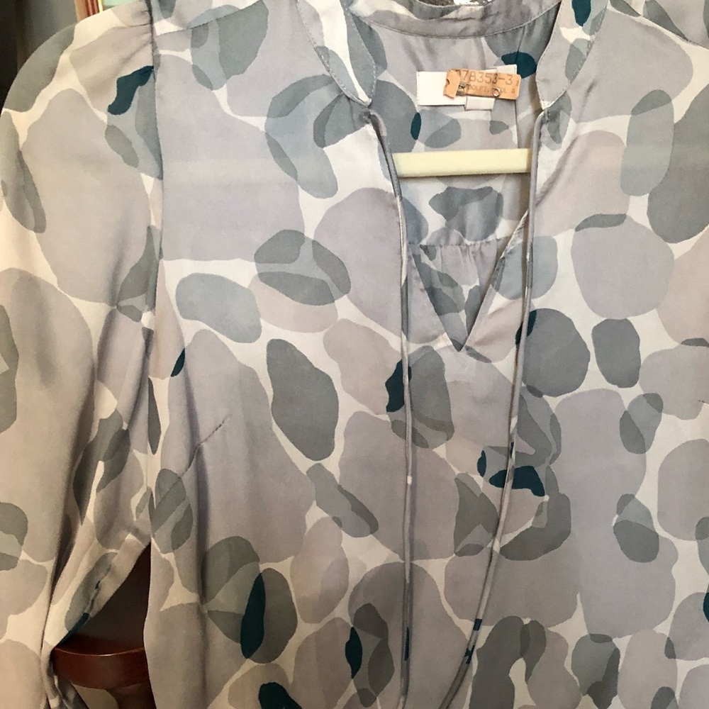 Tie front, Loft elastic sleeves blouse